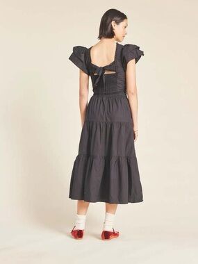 NWT Trovata Cerise Black Crop Top w/ Back Bow Tie ~ Size XS ~ MSRP $258